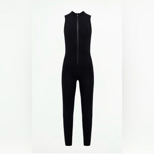 NWT Zara Mock Neck Long Activewear Jumpsuit With Front Zipper